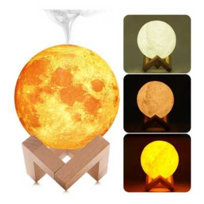 Difusor diseño luna con 3 tonos de luz con esencia gratis