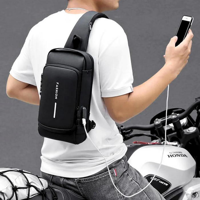 Mochila Cruzada Antirrobo Con Clave Bolso De Uso Diario Mochila De Moto