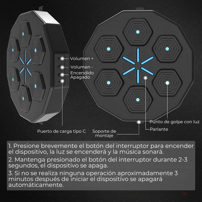 Máquina Boxeo De Entrenamiento Bluetooth Pared Doméstico Portátil