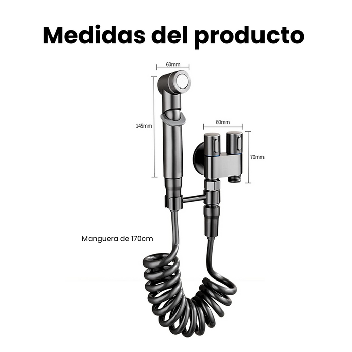 Kit De Rociador De Agua Ajustable Para Inodoro Con Manguera Flexible Grifo