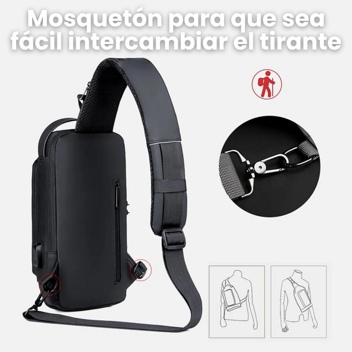 Mochila Cruzada Antirrobo Con Clave Bolso De Uso Diario Mochila De Moto