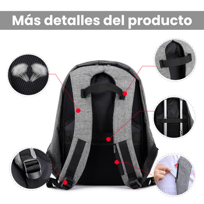 Mochila Xd Desing Antirrobo Maleta Impermeable Puerto Usb Laptop