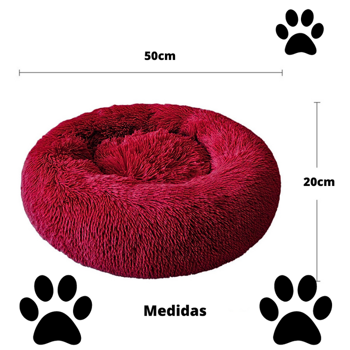 Cama Peluche De Perros 50cm Afelpada Base Antideslizante Portátil