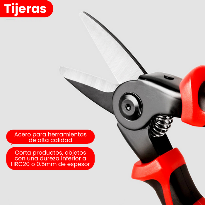 Kit Herramienta Cabezales Intercambiables 5EN1 Pinzas Alicates Tijeras Pela Cables Crimpadora