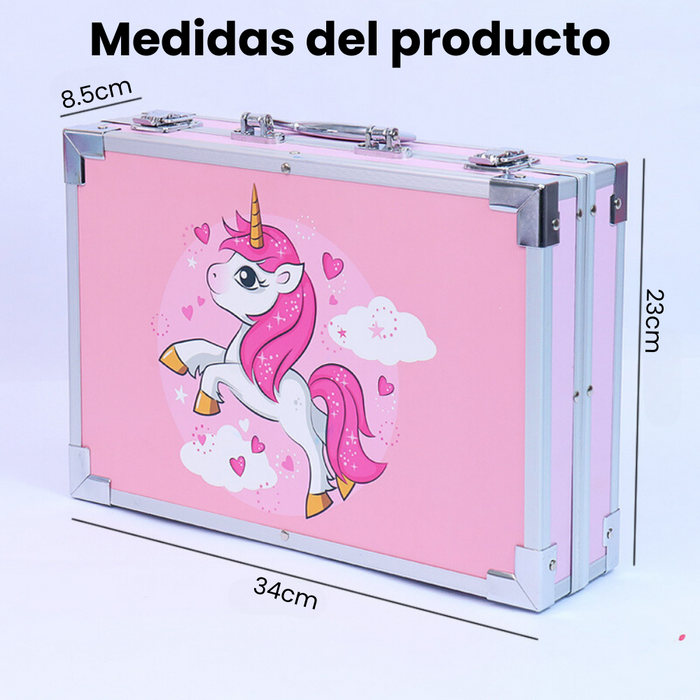 Kit Caja De Pinturas Metal 2 Pisos 121 Pzs Caja De Arte Para Niños