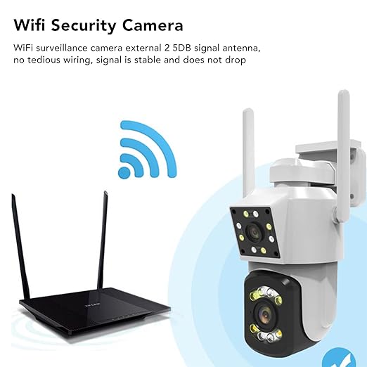 Camara de seguridad wifi doble lente para exteriores