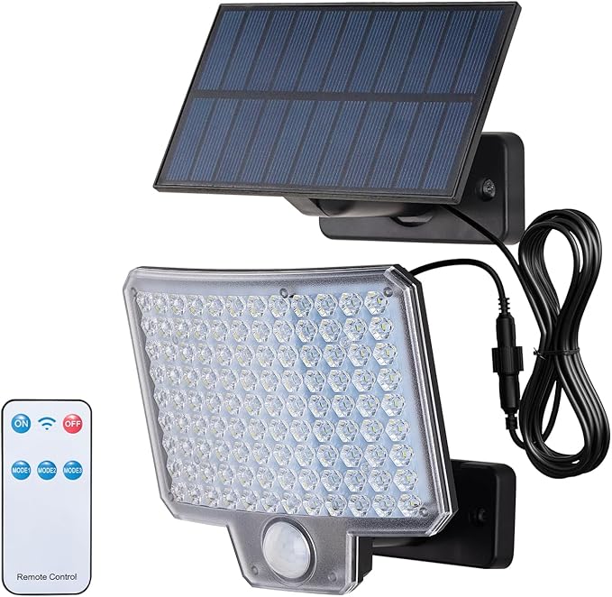 Panel LED con carga solar impermeable y con sensor de movimiento