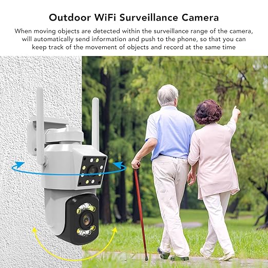 Camara de seguridad wifi doble lente para exteriores