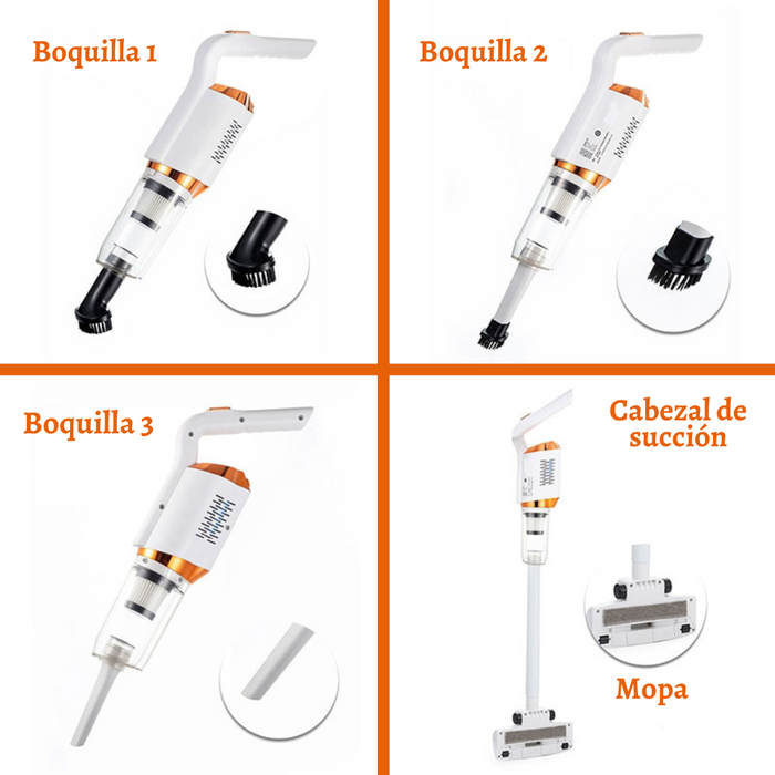 Aspiradora Inalámbrica Alta Potencia 2en1 Multifuncional 120W Recargable