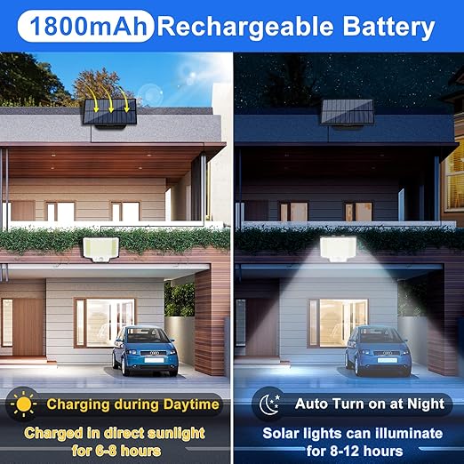 Panel LED con carga solar impermeable y con sensor de movimiento