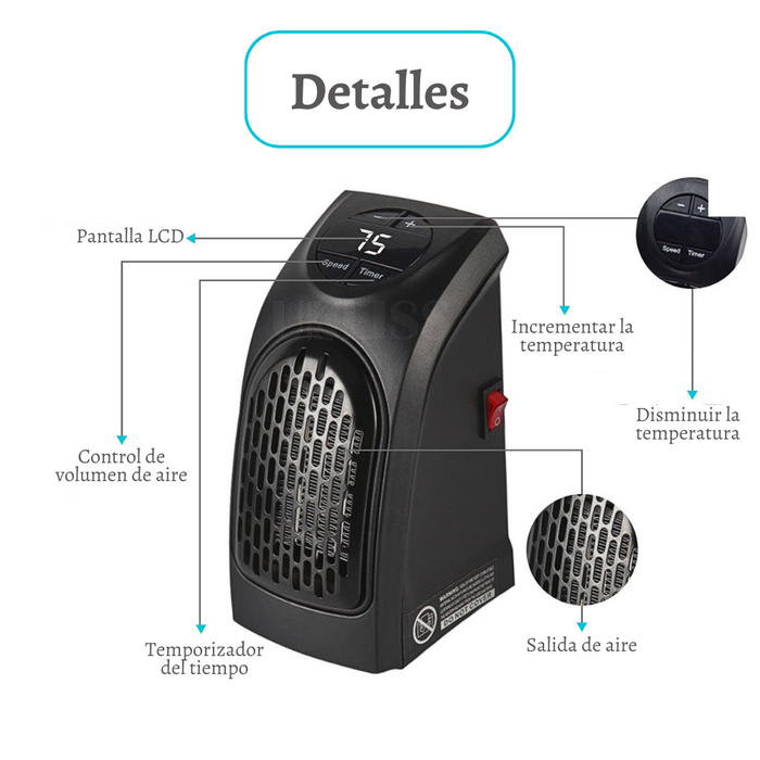 Mini Calefactor Eléctrico Handy Heater 400w Calentador Portátil