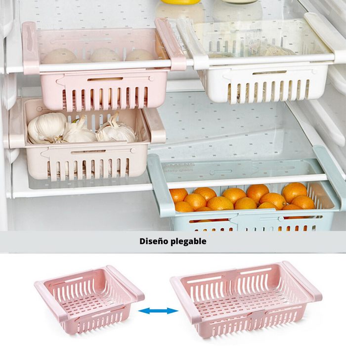 Cesta Organizadora Para Refrigeradora Expansible Multiusos Cajon Colgánte