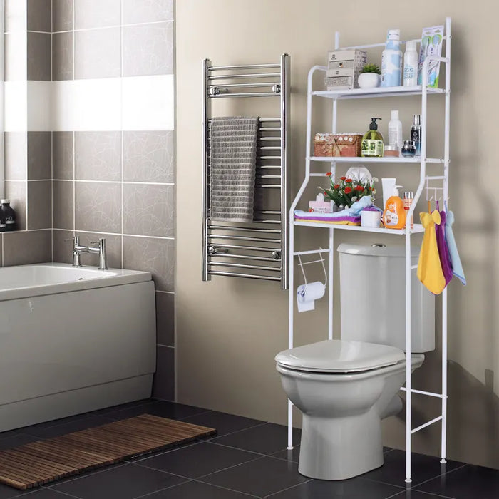 Estante Repisa Metálico Para Inodoro 150x45cm Multifuncional Altura Ajustable Baño