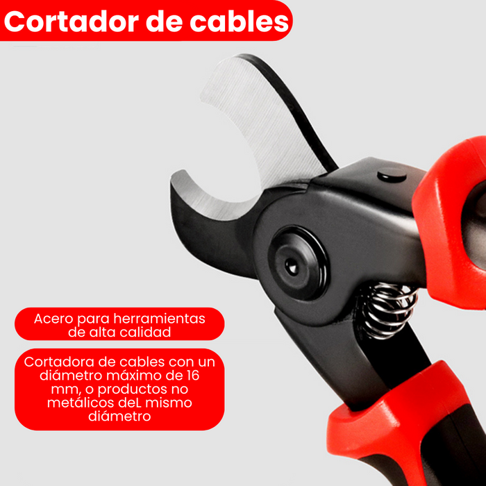 Kit Herramienta Cabezales Intercambiables 5EN1 Pinzas Alicates Tijeras Pela Cables Crimpadora