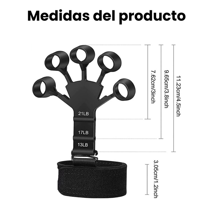 Ejercitador De Mano Regulable 9.5kg/21lb Gripster Fortalecedor De Dedos Silicona