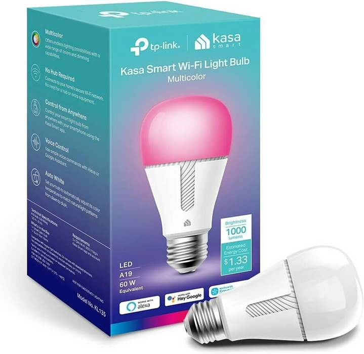 Bombilla LED regulable inteligente Kasa - 1000 lúmenes/60 W Google y Alexa