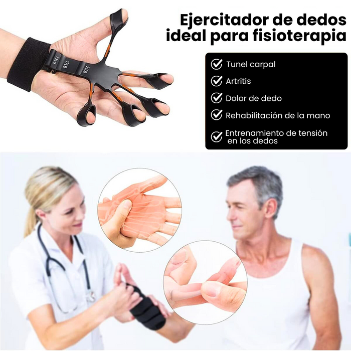 Ejercitador De Mano Regulable 9.5kg/21lb Gripster Fortalecedor De Dedos Silicona