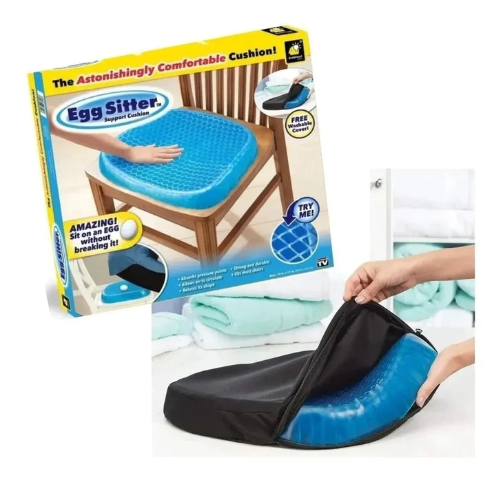 Cojín Ortopédico Gel Egg Seater Forro Almohada Asiento De Silicona